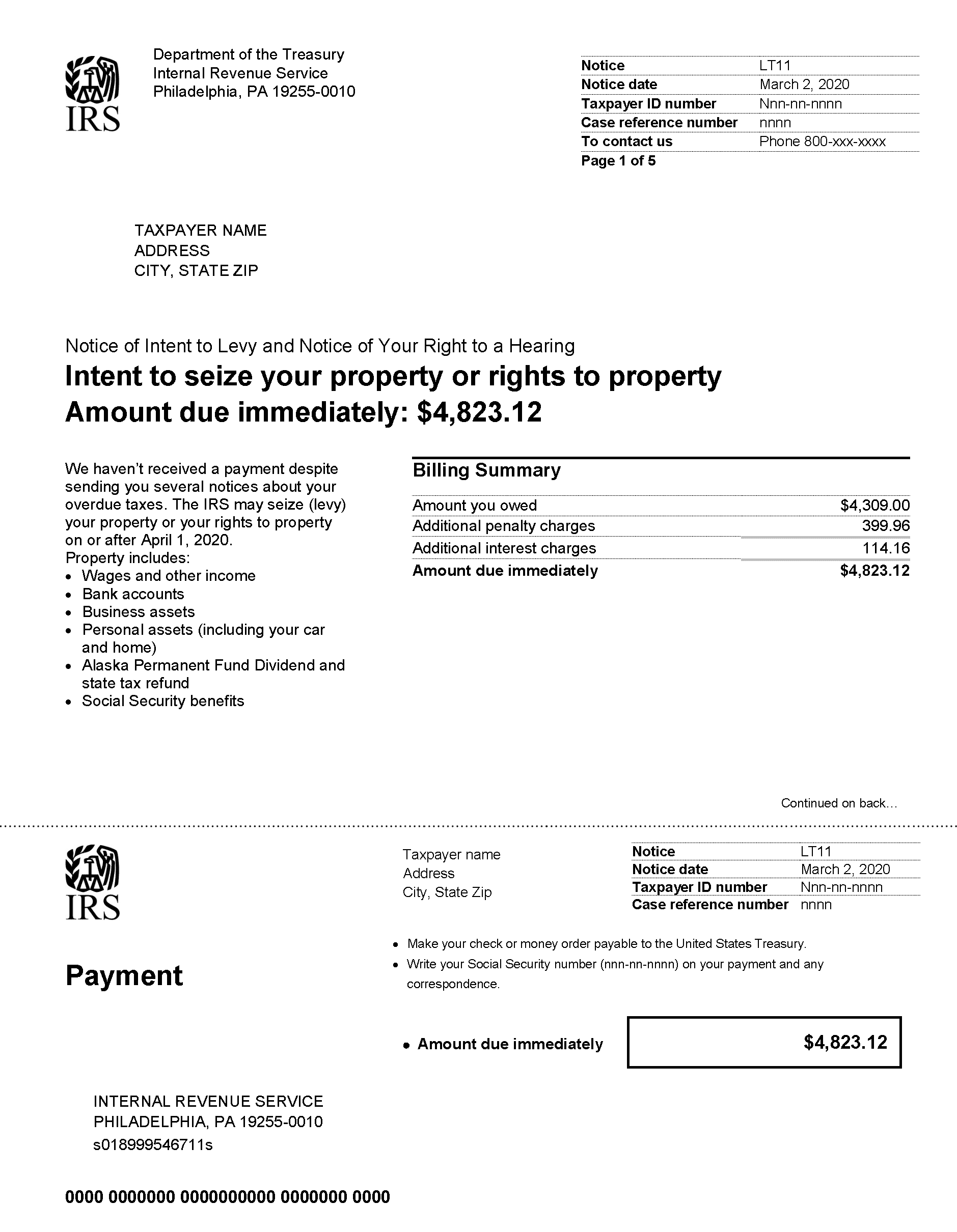 IRS LT11 example