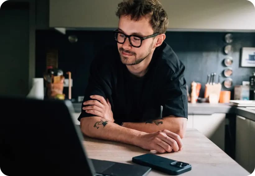 Tax professional working on laptop