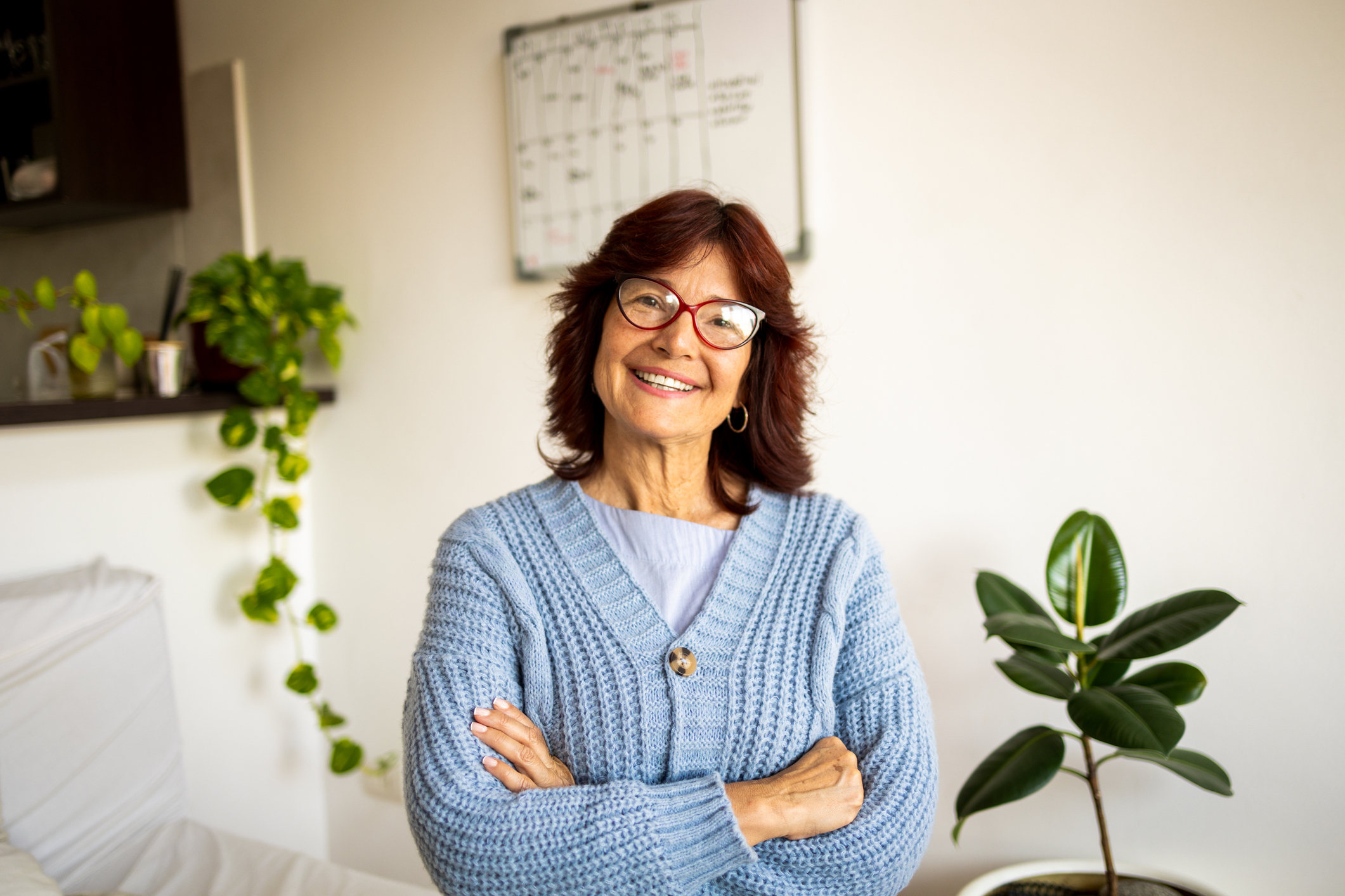 Confident mature woman settles her tax liability