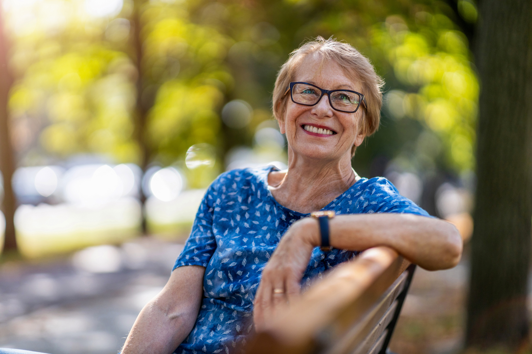 Beautiful senior woman outdoors in the city